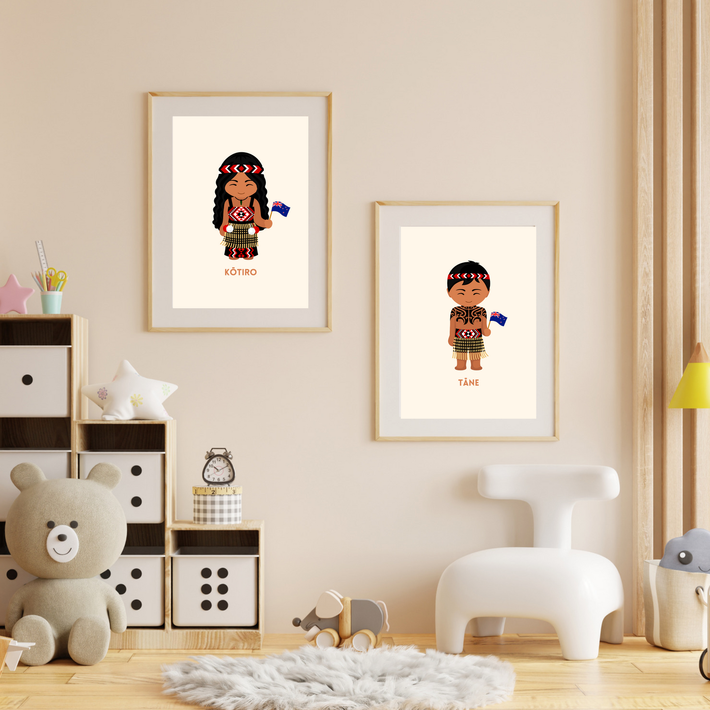 Maori Traditional Dress Digital Wall Art (Set of Two)