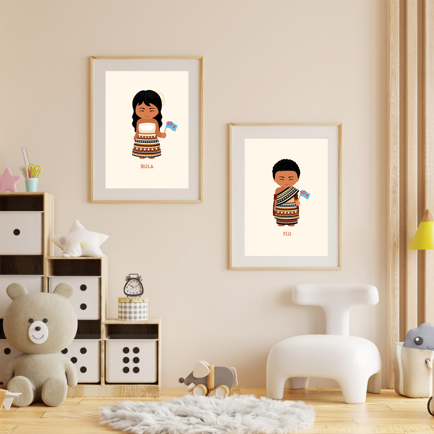 Traditional Fijian Dress Digital Wall Art (Set of Two)