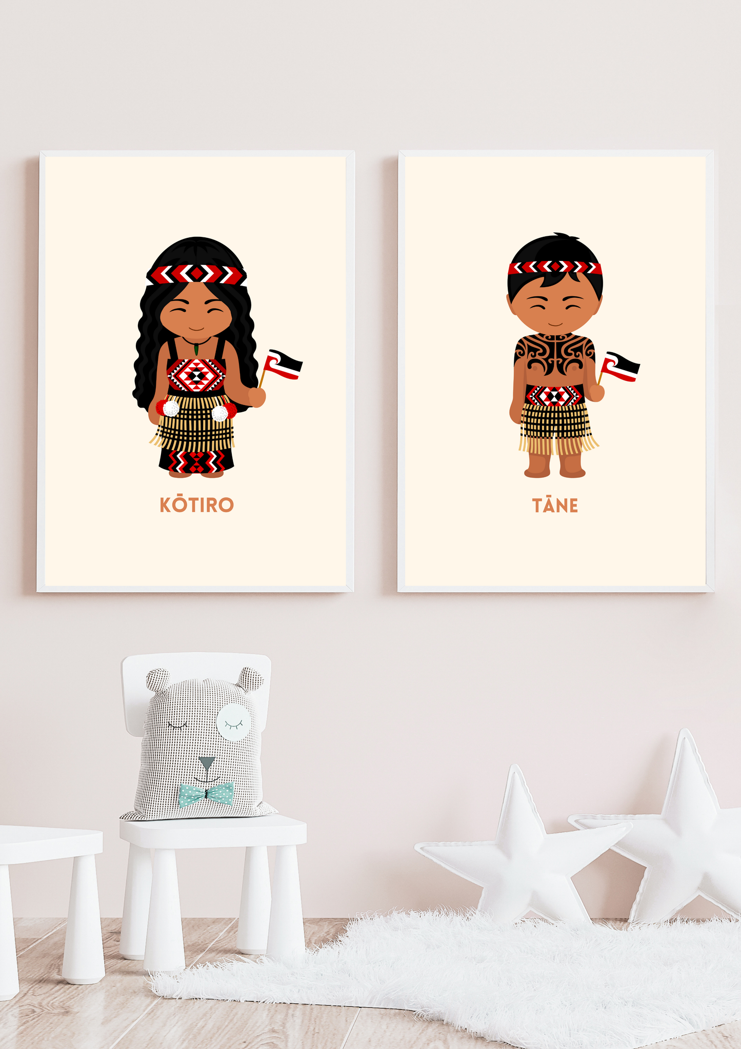 Maori Traditional Dress Digital Wall Art (Set of Two)