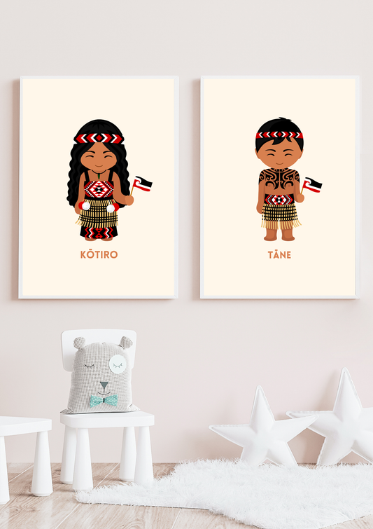 Maori Traditional Dress Digital Wall Art (Set of Two)