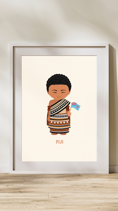 Traditional Fijian Dress Digital Wall Art (Set of Two)