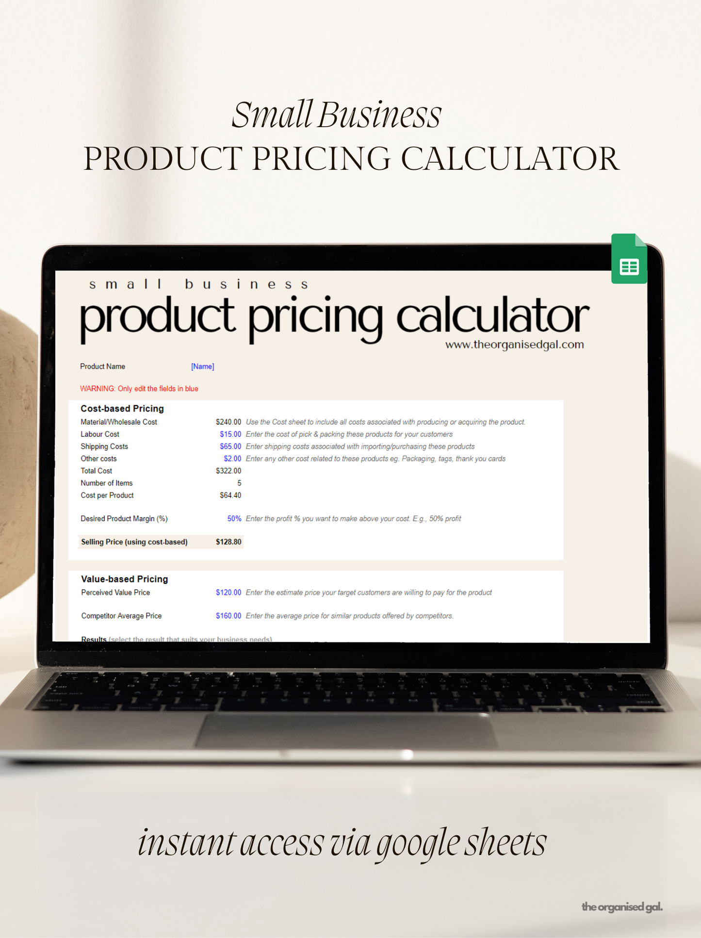 Small Business Product Pricing Calculator