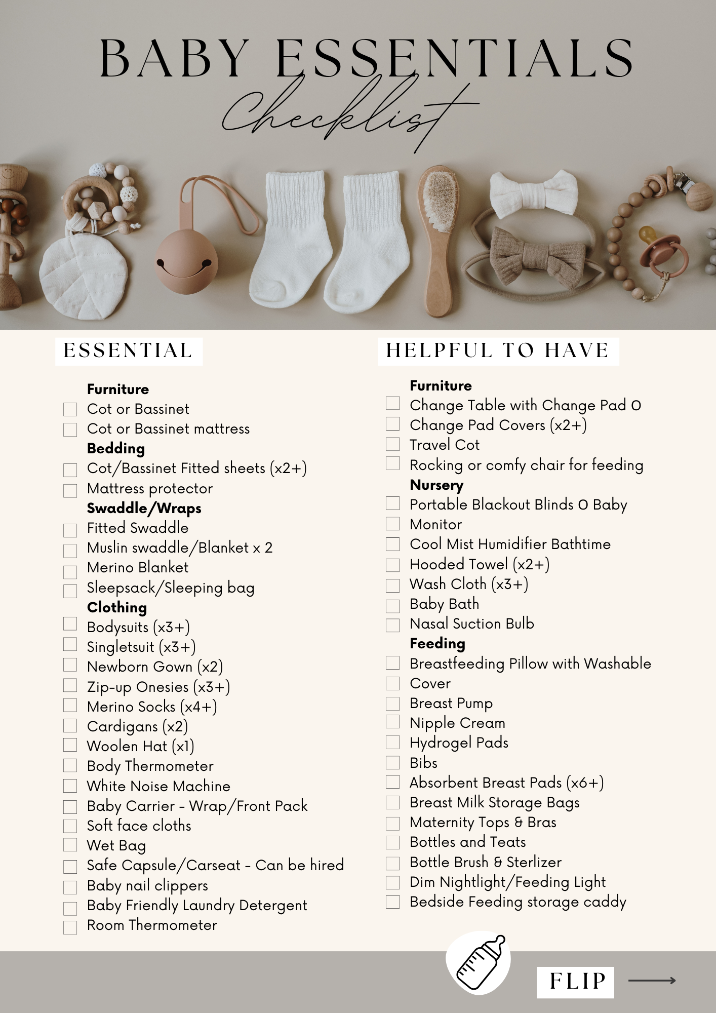 FREE DOWNLOAD: Baby Essentials Checklist